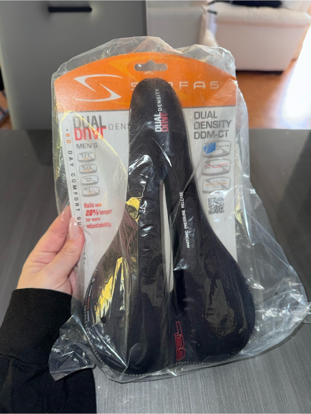 Serfas Dual Density Men's Bike Saddle with Cutout - Black